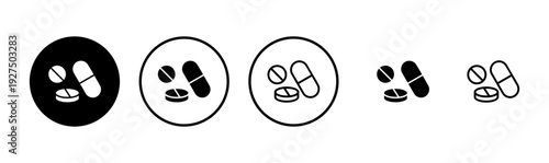 Pills icon logo design. capsule icon. Drug sign and symbol