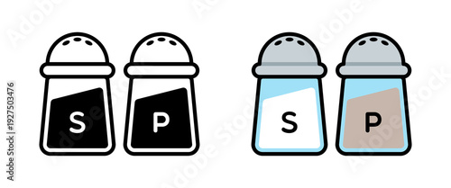 Vector Salt and Pepper Flat Illustration