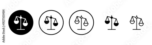 Scales icon logo design. Law scale icon. Justice sign and symbol