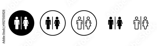 Toilet icon logo design. Girls and boys restrooms sign and symbol. bathroom sign. wc, lavatory