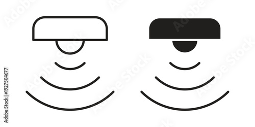 Motion sensor icon in black solid style. linear symbol.