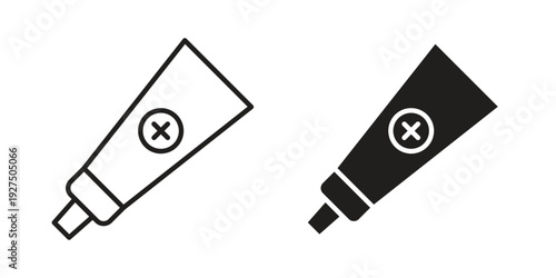 Ointment icon in black solid style. linear symbol.