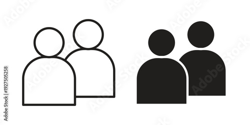 Partner icon in black solid style. linear symbol.