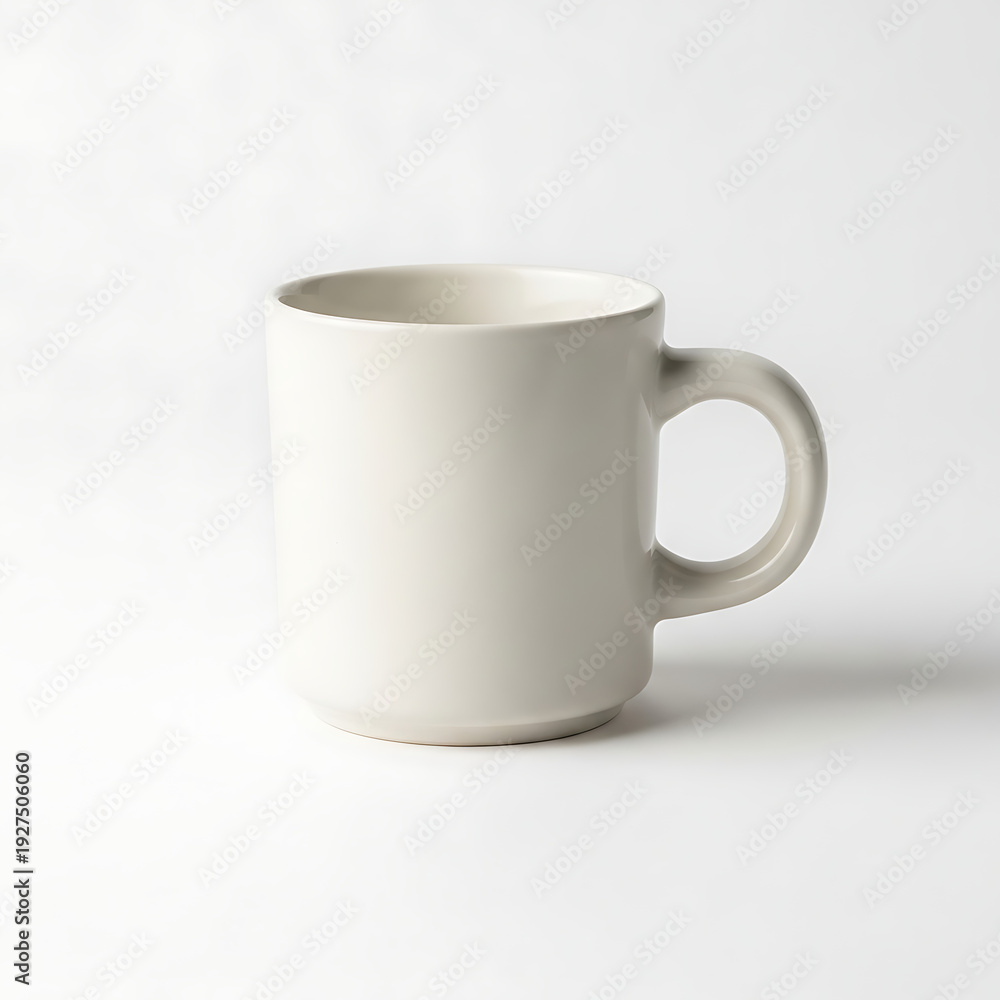 Fototapeta premium Plain White Coffee Mug Isolated on a White Background for Design