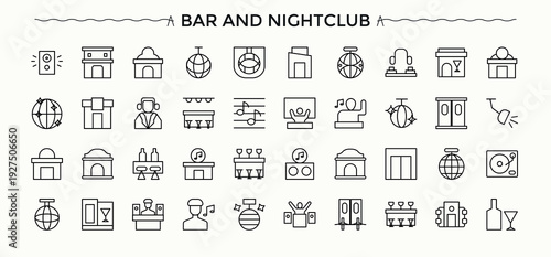 Beer line icon set. Sign and Symbol. Editable stroke. Brew icon set. Related to brew, pub, brewery, alcohol, beverage and more.