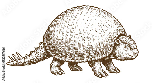 Glyptodon Prehistoric Mammal Vector Illustration