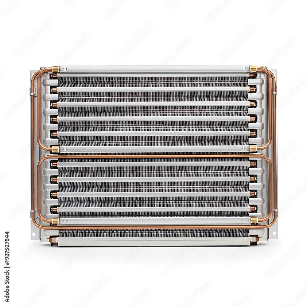 Fototapeta premium HVAC Radiator Coil with Copper Tubes and Aluminum Fins