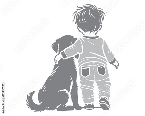 Child Hugging Dog