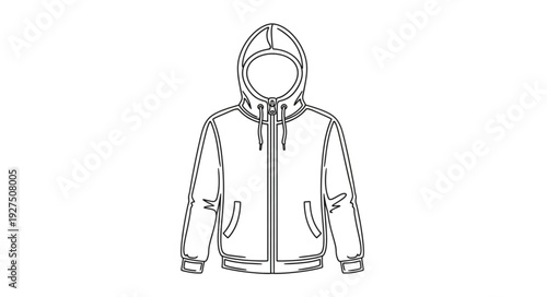 Hooded Jacket with Pockets and Zipper.
