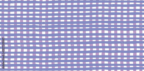 Abstract lavender blue and white hand drawn grid pattern background with uneven horizontal and vertical lines for playful textured design.