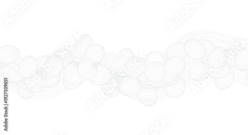 Seamless pattern of abstract ovals with linear textures forming a dynamic, flowing wave design ideal for backgrounds and decorative elements.