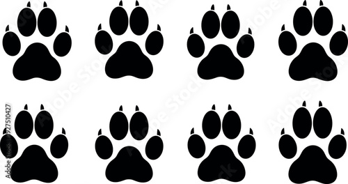 Artificial intelligence processor icons set, black circuit board microchip vector illustration, AI technology hardware components, minimalist digital brain engineering graphic.