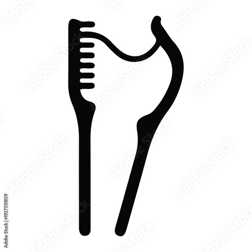 Black Hair Comb Isolated on White Background.