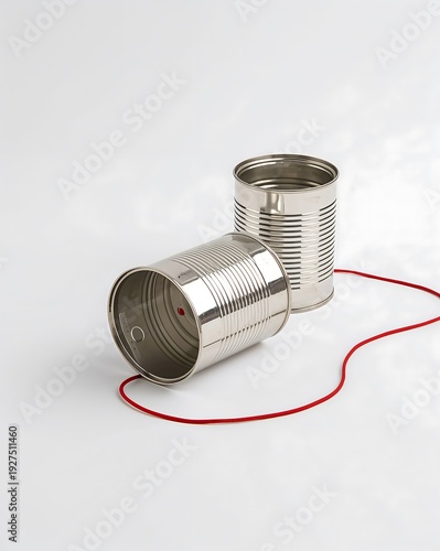 Tin Can Telephone with String – Communication, Connection