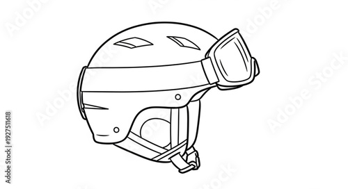 Motorcycle Helmet with Visor Illustration.