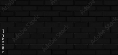 Seamless comic style texture of dark black brick wall. Detailed pattern. Modern backdrop abstract. Vector illustration