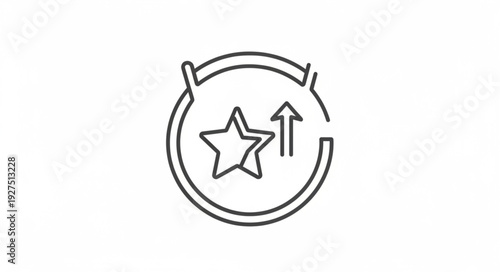Simple Line Drawing of Star Icon.
