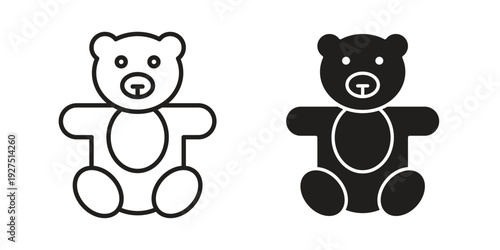 Teddy bear icon in editable style. Vector icon graphics