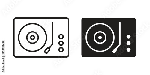 Turntable icon in editable style. Vector icon graphics