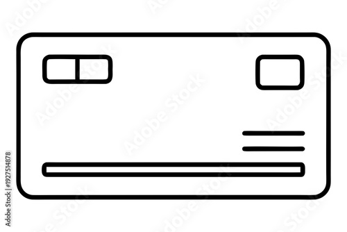 line art Credit Card icon silhouette vector illustration isolated on white background