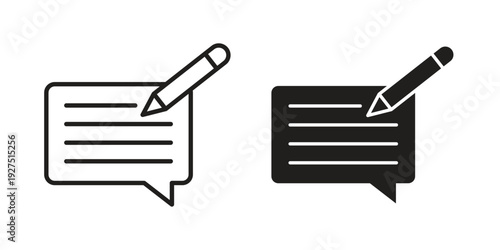 Writing feedback icon in editable style. Vector icon graphics