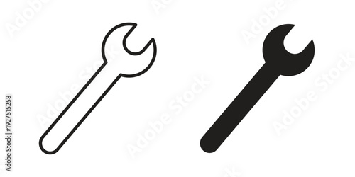 Wrench icon in editable style. Vector icon graphics