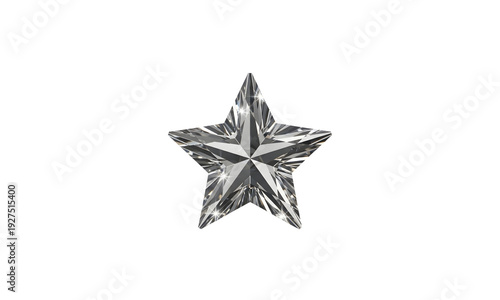 silver star foil balloon isolated on white background