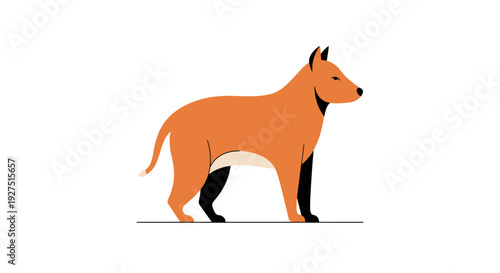Simple vector illustration of a dog standing profile.