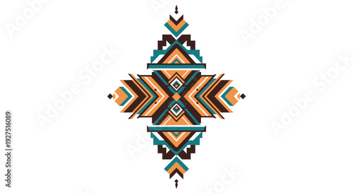 Vibrant Geometric Pattern with Southwestern Design Elements.