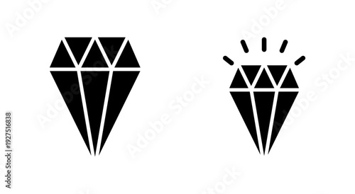 Diamond icon symbol for apps and websites. diamond gems sign and symbol