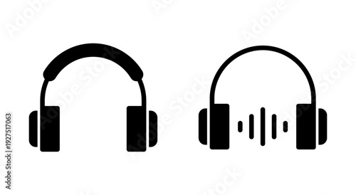 Headphone icon symbol for apps and websites. Headvector sign and symbol