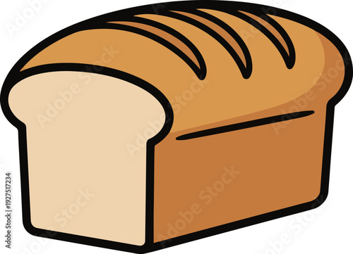 Delicious loaf of bread with golden crust and soft interior