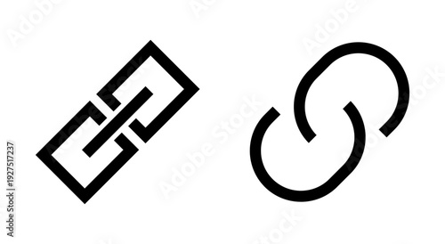 Link icon symbol for apps and websites. Hyperlink chain sign and symbol