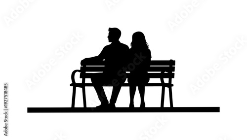 Couple sitting together on park bench in contemplative mood