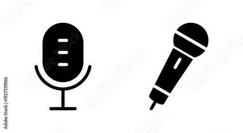 Microphone icon symbol for apps and websites. karaoke sign and symbol
