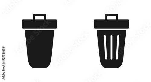 Trash icon symbol for apps and websites. trash can icon. delete sign and symbol.