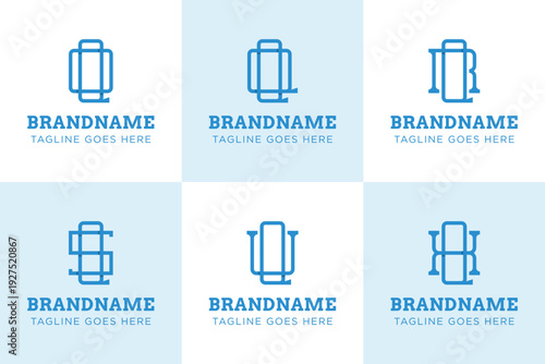 Letters QO QQ QR QS QU QX Monogram Logo Set, suitable for OQ QQ RQ SQ UQ XQ initials