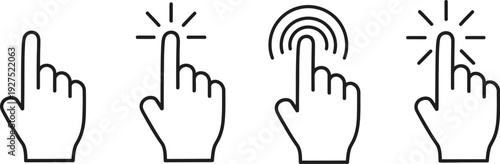 Computer mouse click cursor hand icons