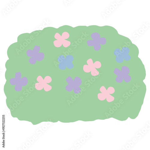 6月の園だよりに使いやすい シンプル手描き素材シリーズ｜あじさい

June Newsletter Simple Hand-Drawn Material Series | Hydrangea Illustration