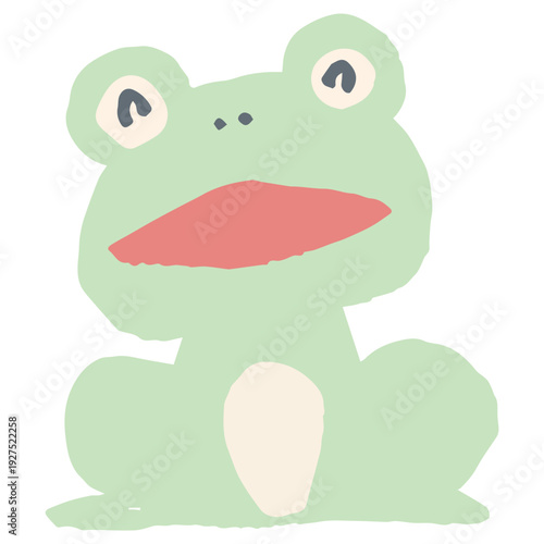 6月の園だよりに使いやすい シンプル手描き素材シリーズ｜カエル

June Newsletter Simple Hand-Drawn Material Series | Frog Illustration