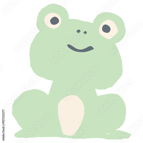 6月の園だよりに使いやすい シンプル手描き素材シリーズ｜カエル

June Newsletter Simple Hand-Drawn Material Series | Frog Illustration