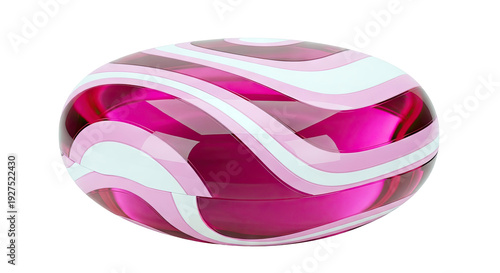 Pink and White Swirl Sphere