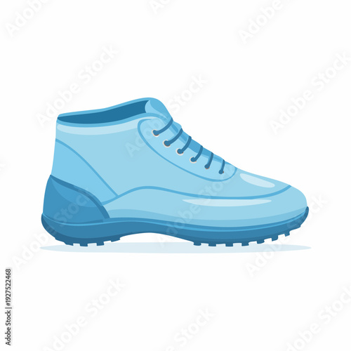 Medical professional wearing a business shoe icon, isolated vector illustration of a blue sneaker on a health professional's foot, doctor or nurse footwear, side view