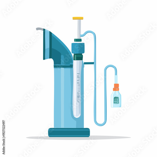Medical equipment illustration showing a doctor's tool with a nurse's aid kit in a health facility vector icon