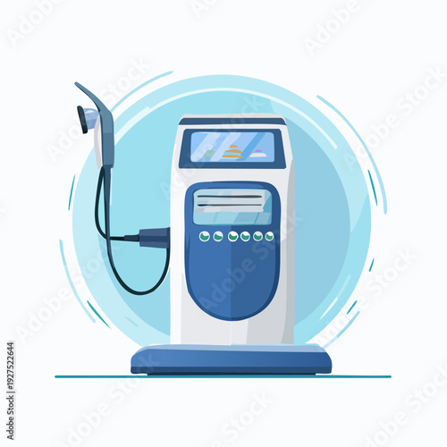 Medical laser hair removal machine icon vector illustration on isolated background, health technology for business