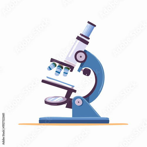 Medical laboratory microscope icon in vector format on isolated background for health and business use by doctor or nurse