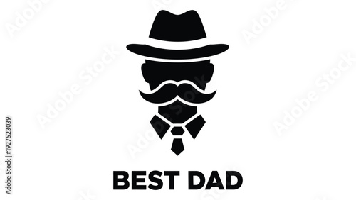 A minimalist design for father's day with a silhouette of a man isolated on white background, Vector