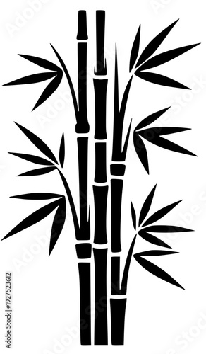 Bamboo stalks with leaves vector illustration