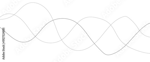 Technology abstract lines on white background. Undulate Grey Wave Swirl, frequency sound wave, twisted curve lines with blend effect