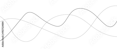 Technology abstract lines on white background. Undulate Grey Wave Swirl, frequency sound wave, twisted curve lines with blend effect